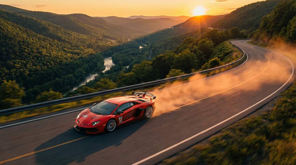 呦呦视频视频：红色Aventador SVJ山路激驾